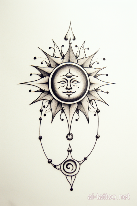  AI Sun And Moon Tattoo Ideas 13